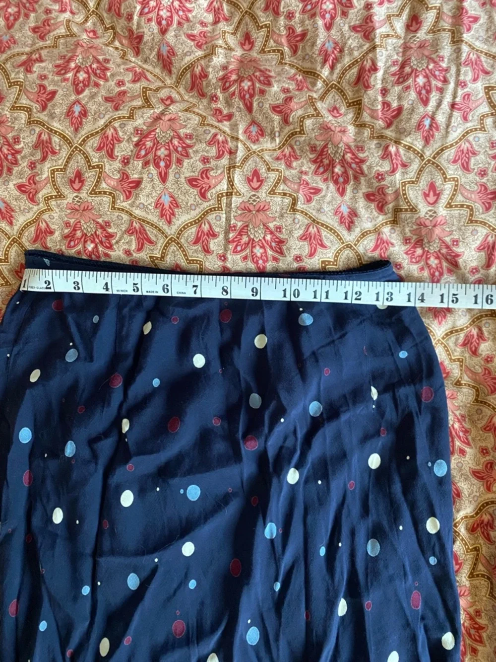 Vintage Eddie Bauer Navy Polka Dot A-Line Skirt size 6 - Picture 2 of 5